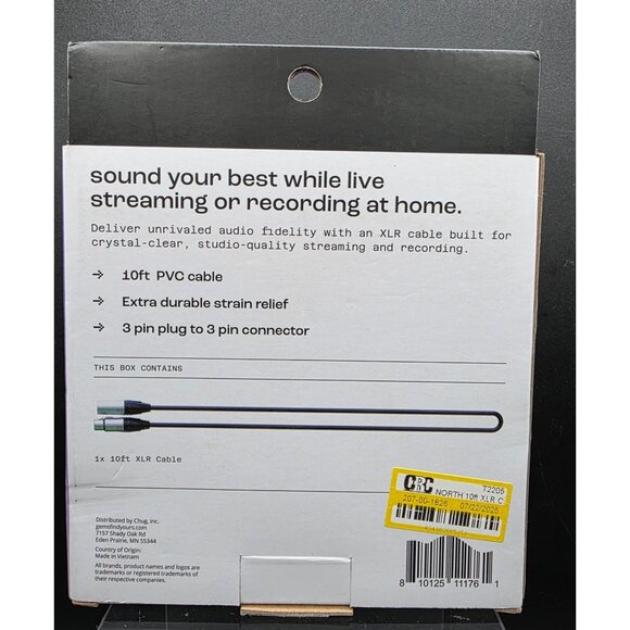 North XLR Cable 10ft / 3m Crisp Quality Audio Connection For Microphones With D - Picture 3 of 5